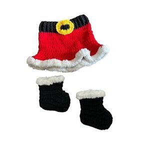 Newborn Crochet Santa Claus Outfits Set Photography Props